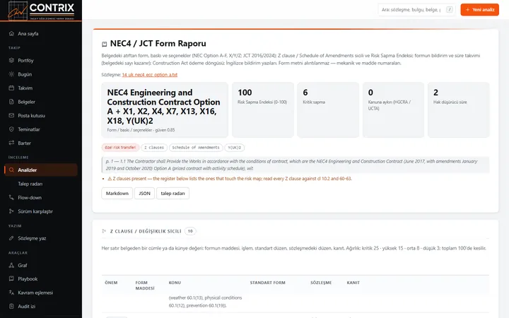 NEC4 form raporu