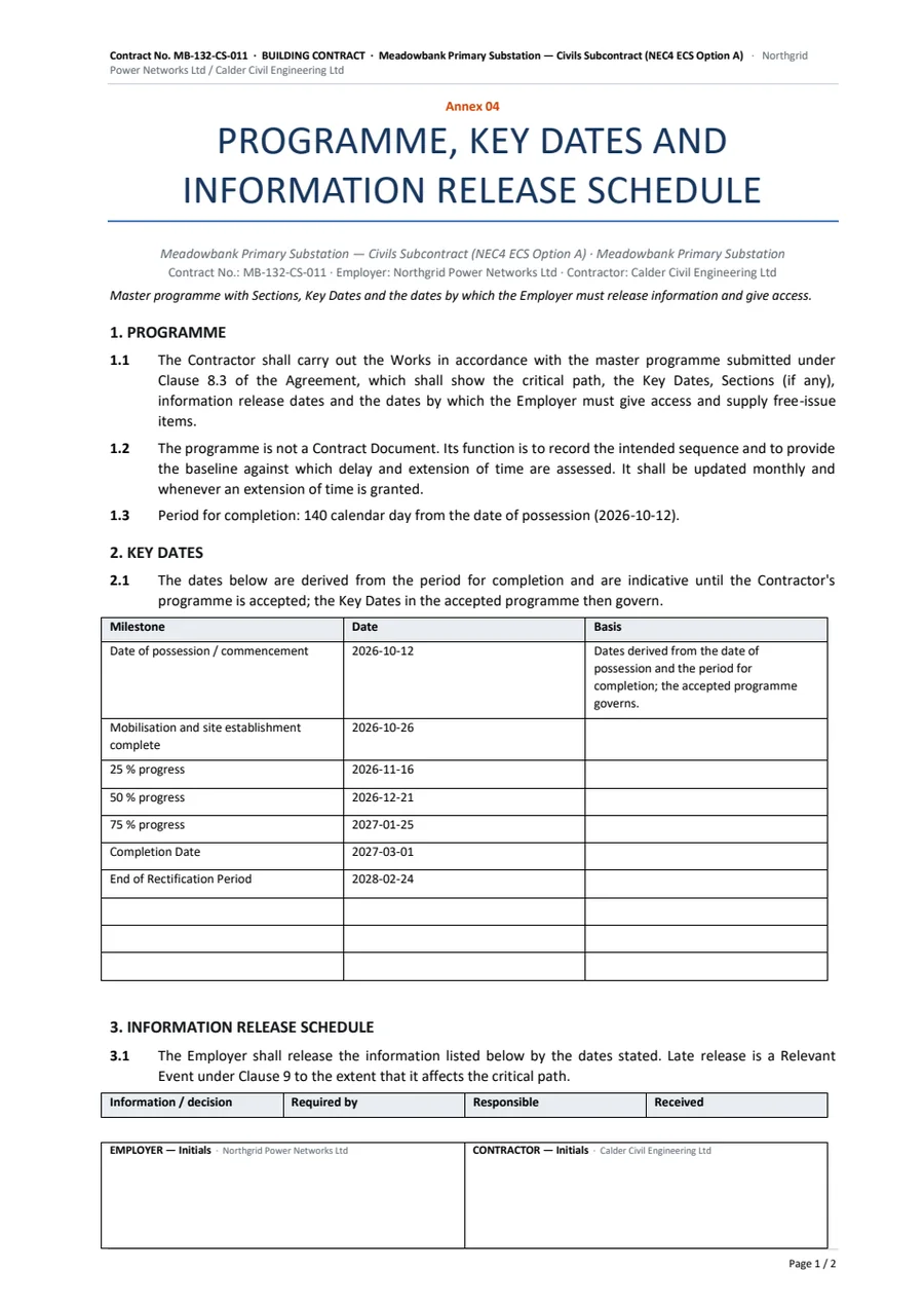 Annex 04 programme